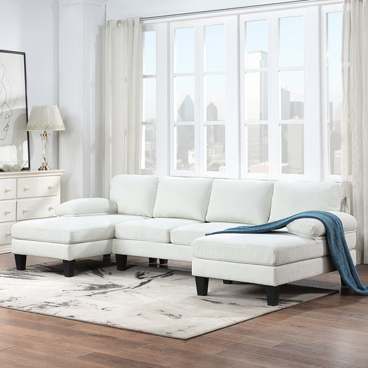 The Oversized White U-Shaped Velvet Sofa