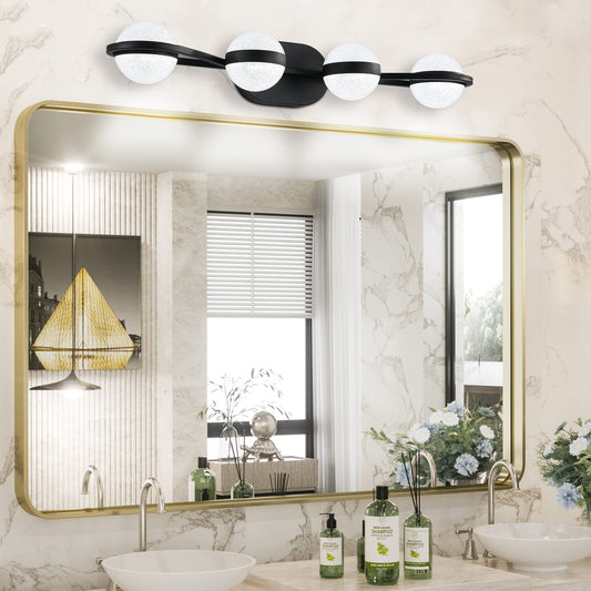Modern 4-Light Black Vanity Light