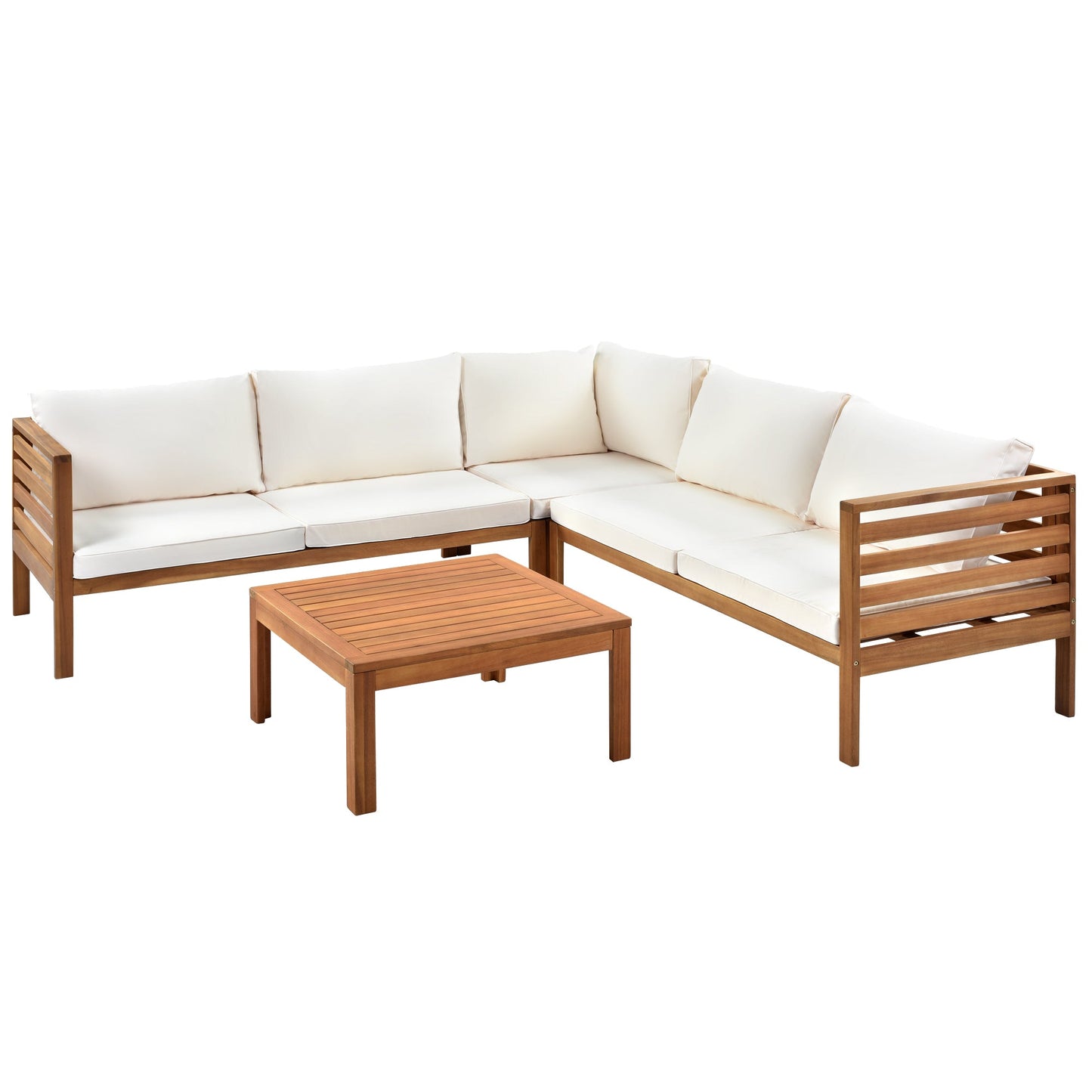 Acacia Wood Outdoor Sofa Set for 5