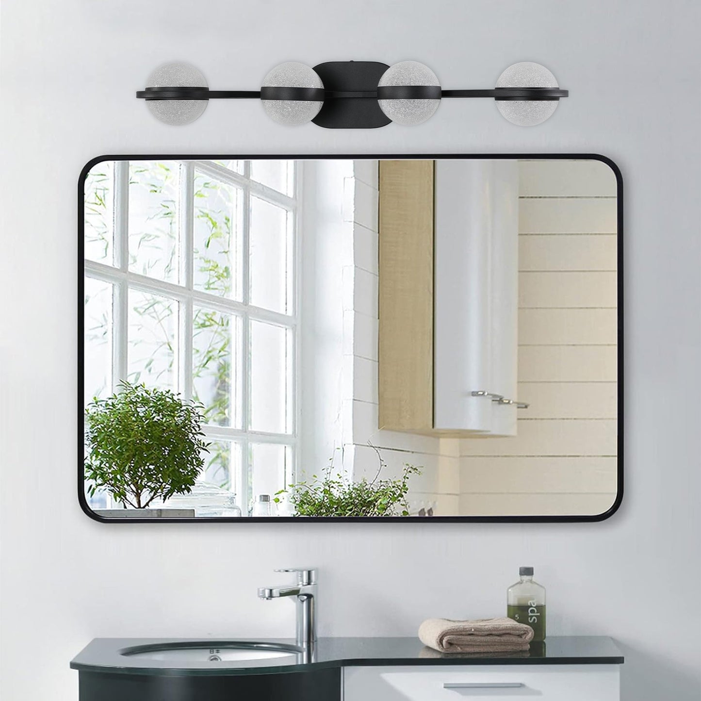 Modern 4-Light Black Vanity Light