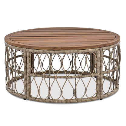Boho Wicker Outdoor Lounge Set for 4