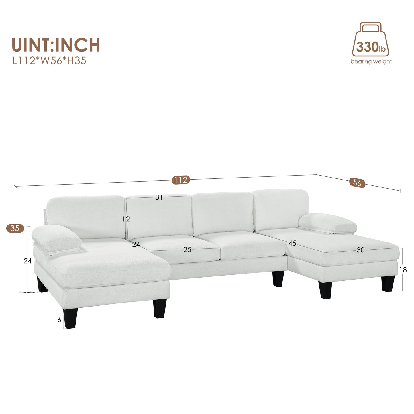 The Oversized White U-Shaped Velvet Sofa
