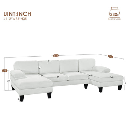 The Oversized White U-Shaped Velvet Sofa