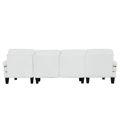 The Oversized White U-Shaped Velvet Sofa