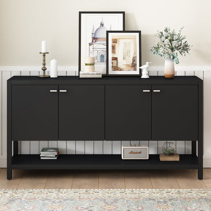 The Black Four-Door Console Table