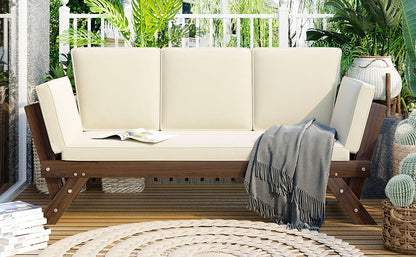 Acacia Wood Expandable Patio Daybed