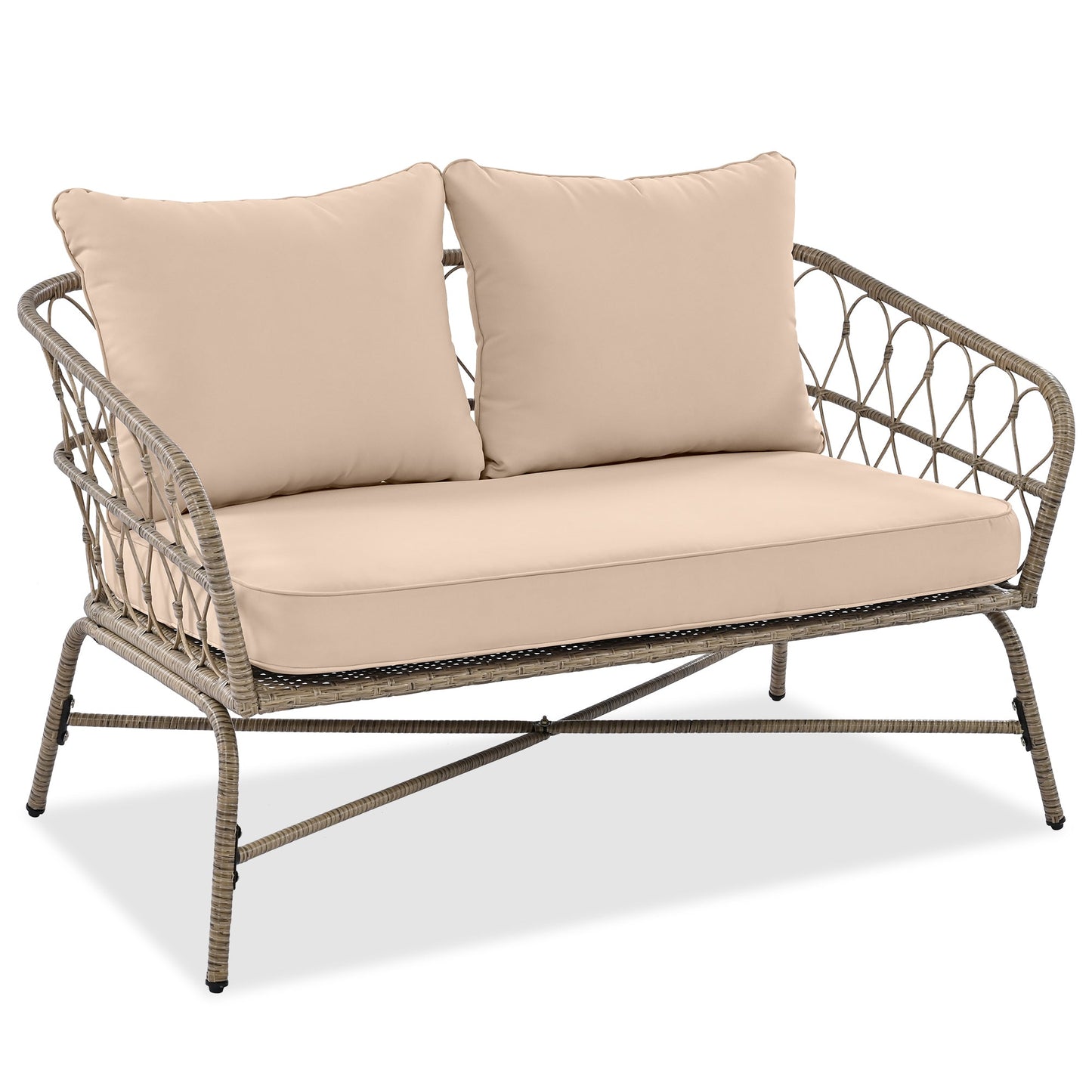 Boho Wicker Outdoor Lounge Set for 4