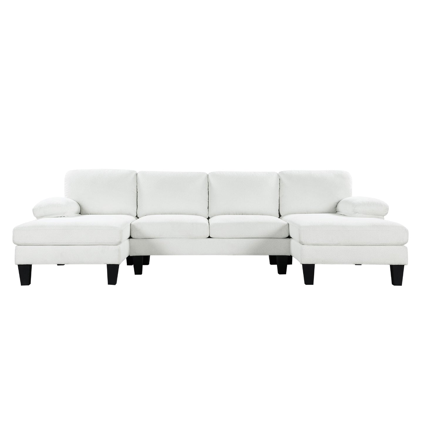 The Oversized White U-Shaped Velvet Sofa