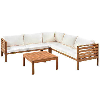 Acacia Wood Outdoor Sofa Set for 5
