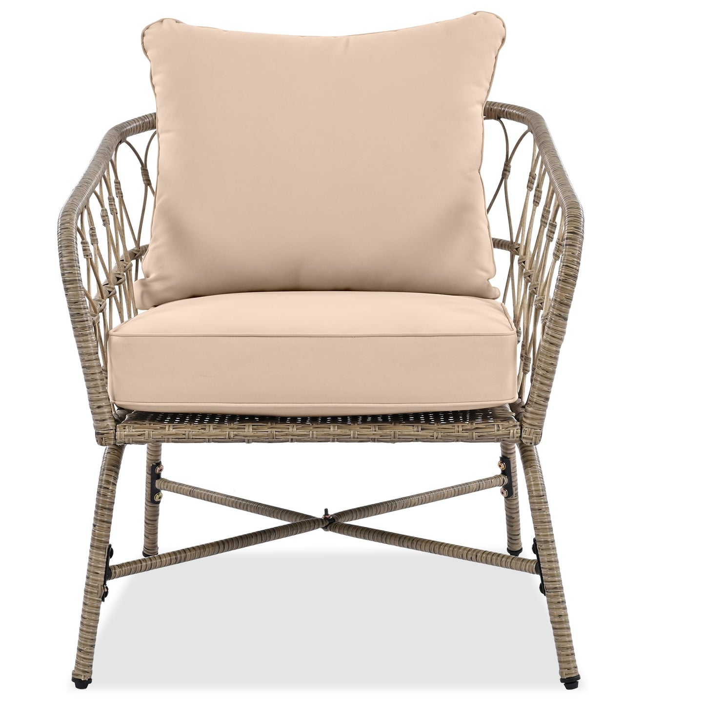 Boho Wicker Outdoor Lounge Set for 4