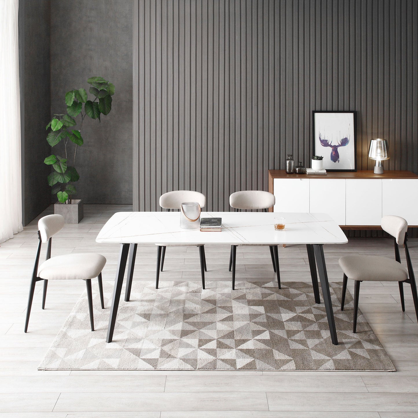 Elegant 70-Inch Porcelain Dining Table