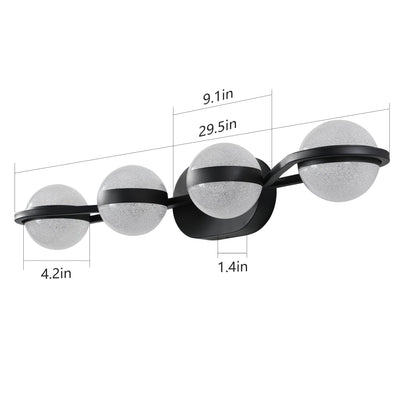 Modern 4-Light Black Vanity Light