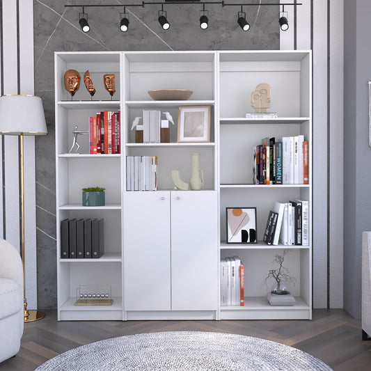 Simla 3-Piece White Bookcase Set