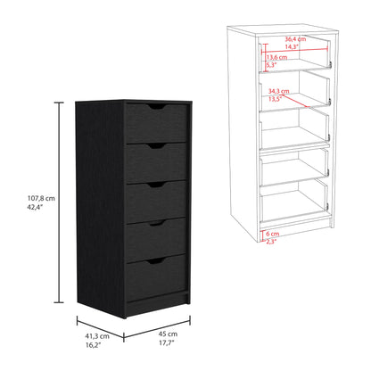 Raymer 2-Piece Bedroom Furniture Set - Black Dresser and Nightstand