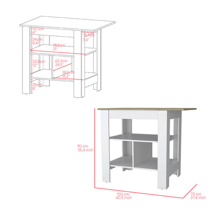 Bowie 2 Piece Kitchen Set: Cabinet and Kitchen Island