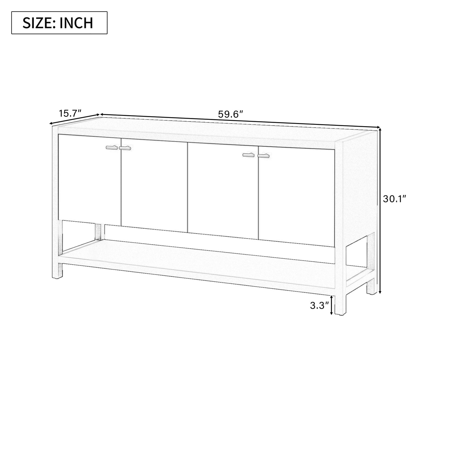The Black Four-Door Console Table