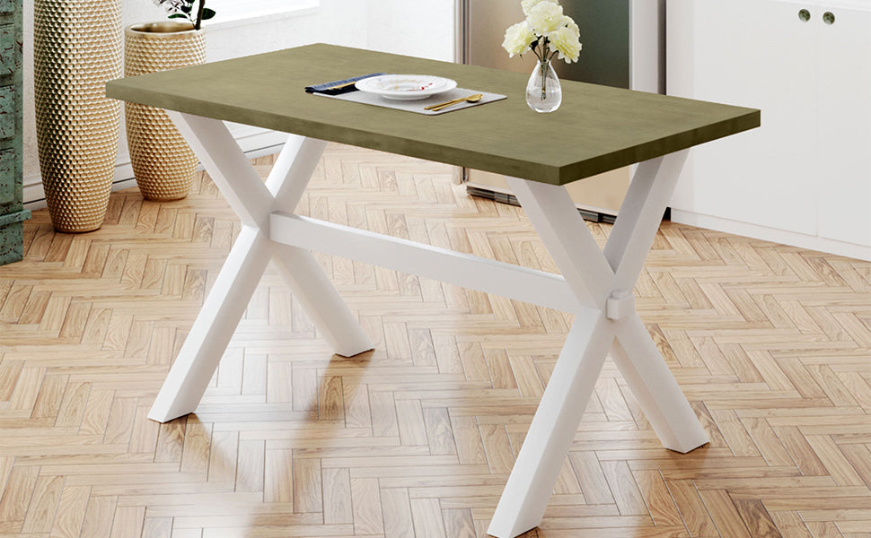 Rustic Farmhouse Green Dining Table