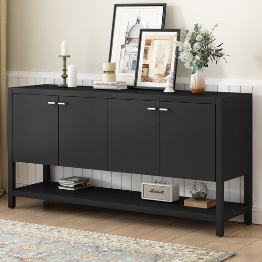 The Black Four-Door Console Table