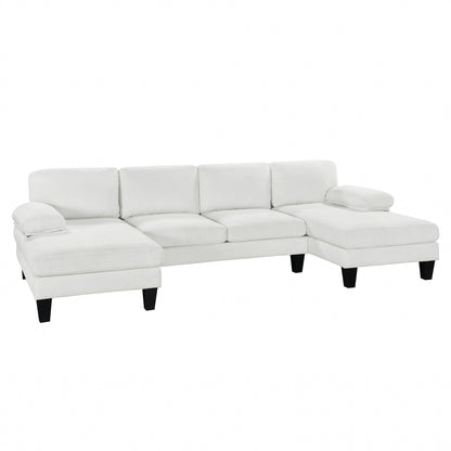 The Oversized White U-Shaped Velvet Sofa
