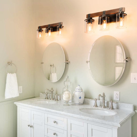 The Rustic 3-Light Farmhouse Bathroom Vanity Light
